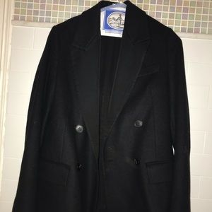 All Saints wool coat with fringe detailing